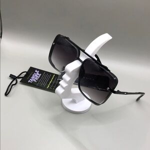 Topfoxx Bella Midnight Gradient Oversized Square Sunglasses New Tangle Free.